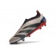 Crampons adidas Predator Elite Laceless FG Platin Métallique Noir Aurore Carbone