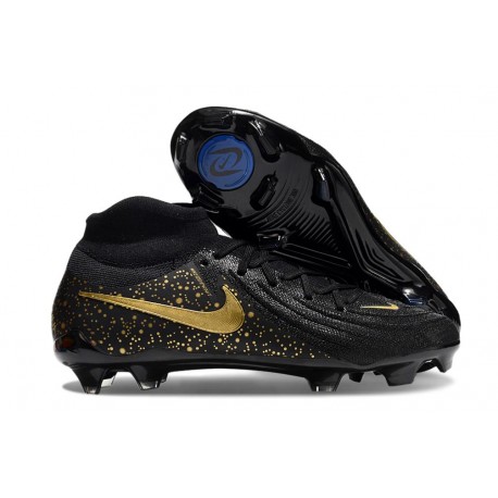 Nike Phantom Luna II Elite FG Noir Or Monnaie Métallique