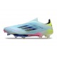 Chaussure adidas F50+ Laceless FG Bleu Très Pâle Semi Bleu Lucide Jaune