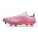 Chaussure adidas F50+ Laceless FG Rose Blanc
