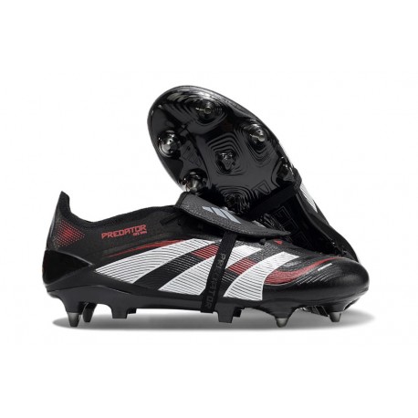 adidas Predator Elite Foldover Tongue FG Noir Gris Quatre Rouge Lucide