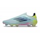 Crampons adidas F50 Elite Laceless FG Bleu Jaune Noir
