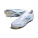 Crampons adidas F50 Elite Laceless FG Blanc Bleu