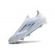 Crampons adidas F50 Elite Laceless FG Blanc Bleu
