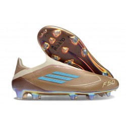 Crampons adidas F50 Elite Laceless FG X BAD BUNNY Carton Blanc Crème Cyan Vif