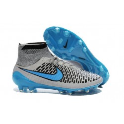 Chaussures Foot Nouvelle Nike Magista Obra FG ACC Gris Bleu