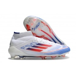 adidas F50 Elite Mid FG Nouveau Advancement - Blanc Rouge Bleu
