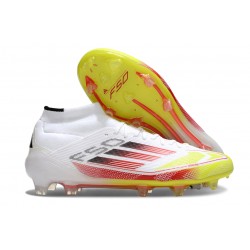 adidas F50 Elite Mid FG Nouveau Advancement - Blanc Rouge Jaune