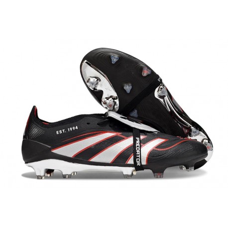 adidas Predator Elite Foldover Tongue FG Noir Blanc Rouge