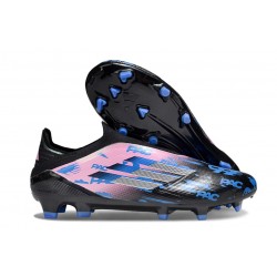 Crampons adidas F50 Elite Laceless FG Noir Rose Bleu