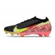 Nike Zoom Mercurial Vapor 16 Elite FG X VINI JR Noir Jaune Dynamique Vert Etincelle Cramoisi Brt