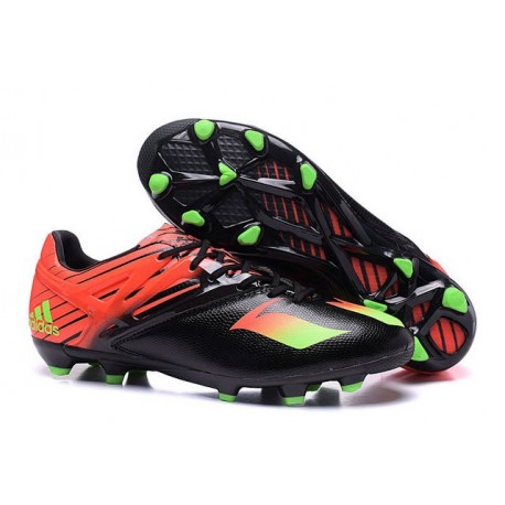 Chaussures de Football Nouveautés adidas MESSI 15.1 FG Noir Vert Rouge