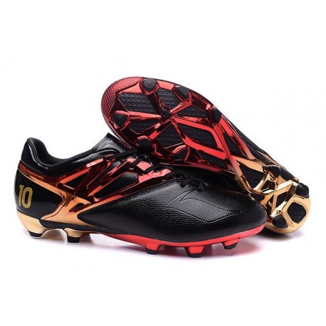 Chaussures de Football Nouveautés adidas MESSI 15.1 FG Noir Rouge Or