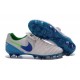 Chaussures Cuir de Kangourou Nouveau 2016 Nike Tiempo Legend VI FG Blanc Bleu