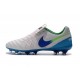 Chaussures Cuir de Kangourou Nouveau 2016 Nike Tiempo Legend VI FG Blanc Bleu