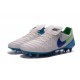 Chaussures Cuir de Kangourou Nouveau 2016 Nike Tiempo Legend VI FG Blanc Bleu