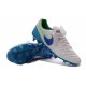 Chaussures Cuir de Kangourou Nouveau 2016 Nike Tiempo Legend VI FG Blanc Bleu