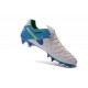 Chaussures Cuir de Kangourou Nouveau 2016 Nike Tiempo Legend VI FG Blanc Bleu