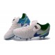 Chaussures Cuir de Kangourou Nouveau 2016 Nike Tiempo Legend VI FG Blanc Bleu