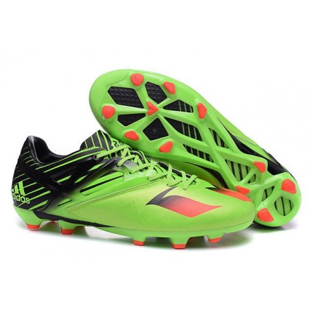 Chaussures de Football Nouveautés adidas MESSI 15.1 FG/AG Vert Noir Rouge