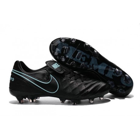 Neuf 2016 Nike Tiempo Legend 6 FG Crampons Football Homme Noir Bleu