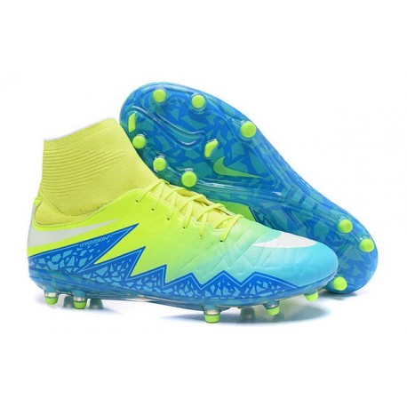 Crampon Nouveaux 2016 Nike Hypervenom Phantom II FG ACC Volt Bleu Blanc