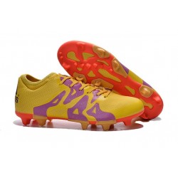 Chaussure de Foot adidas X 15.1 FG/AG Homme Jaune Violet