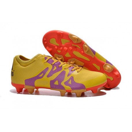 Chaussure de Foot adidas X 15.1 FG/AG Homme Jaune Violet