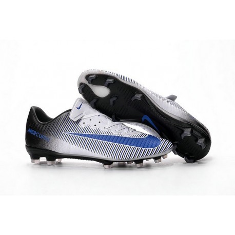 Chaussures à Crampons Nike Mercurial Vapor XI FG Blanc Bleu Noir