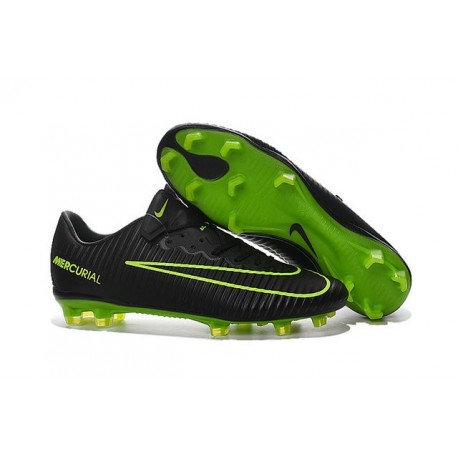 Nouvel 2016 Chaussures Football Nike Mercurial Vapor XI FG Noir Vert