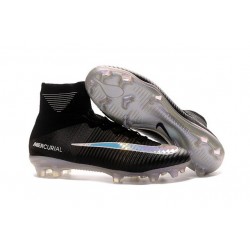 Chaussure de Foot Nouvel Nike Mercurial Superfly 5 FG ACC Noir Argent