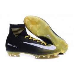 Nike Mercurial Superfly V FG ACC Neuf Crampons Football Noir Jaune Blanc