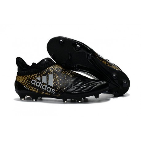 Chaussures de Foot adidas X 16+ Purechaos FG Techfit Noir Or Argent