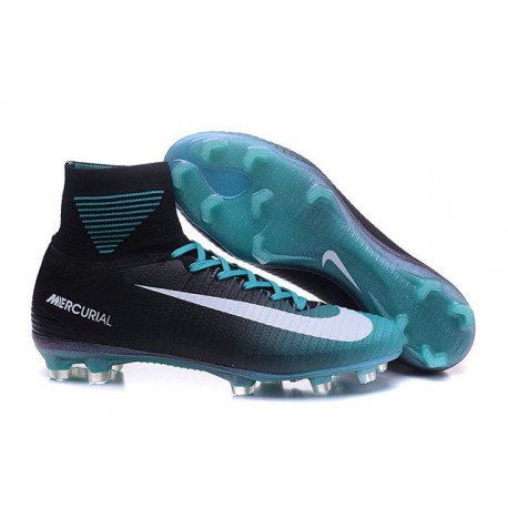 Nike Mercurial Superfly V FG ACC Neuf Crampons Football Noir Bleu Blanc