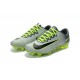 Nouvel 2016 Chaussures Football Nike Mercurial Vapor XI FG Platine Vert Noir