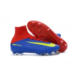 Nike Mercurial Superfly V FG ACC Neuf Crampons Football Rouge Bleu Jaune