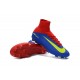 Nike Mercurial Superfly V FG ACC Neuf Crampons Football Rouge Bleu Jaune