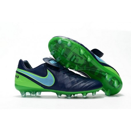 Neuf 2016 Nike Tiempo Legend 6 FG Crampons Football Homme Noir Vert