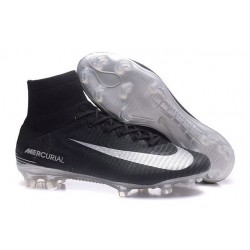 Meilleur Chaussure de Foot Nike Mercurial Superfly 5 FG Noir Argent
