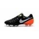Chaussures de Foot Cuir Nike Tiempo Legend VI FG ACC Noir Orange Blanc