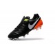 Chaussures de Foot Cuir Nike Tiempo Legend VI FG ACC Noir Orange Blanc