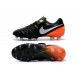 Chaussures de Foot Cuir Nike Tiempo Legend VI FG ACC Noir Orange Blanc