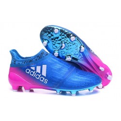 Chaussures de Foot adidas X 16+ Purechaos FG Techfit Bleu Rose