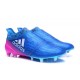 Chaussures de Foot adidas X 16+ Purechaos FG Techfit Bleu Rose