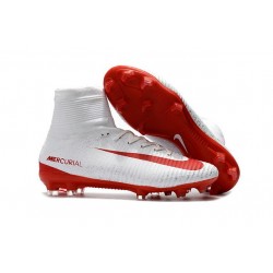 Meilleur Chaussure de Foot Nike Mercurial Superfly 5 FG Blanc Rouge
