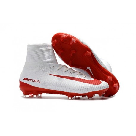 Meilleur Chaussure de Foot Nike Mercurial Superfly 5 FG Blanc Rouge
