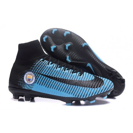 Nike Mercurial Superfly V FG Crampons Football Manchester City FC Bleu