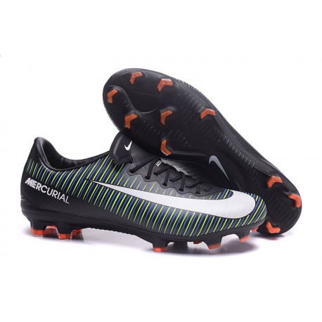 Nouvel Chaussures Football Nike Mercurial Vapor XI FG Noir Blanc Vert