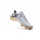 Nike Mercurial Vapor Vitórias 11 CR7 FG Nouveaux Crampons de Foot Blanc Or