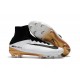 Nike Mercurial Superfly V FG Crampons Football Blanc Noir Or